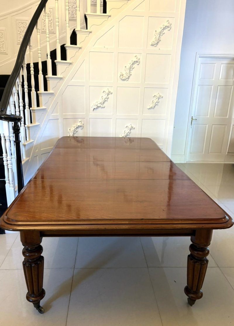 Antique Victorian Quality Mahogany 10/12 Seater Extending Dining Table